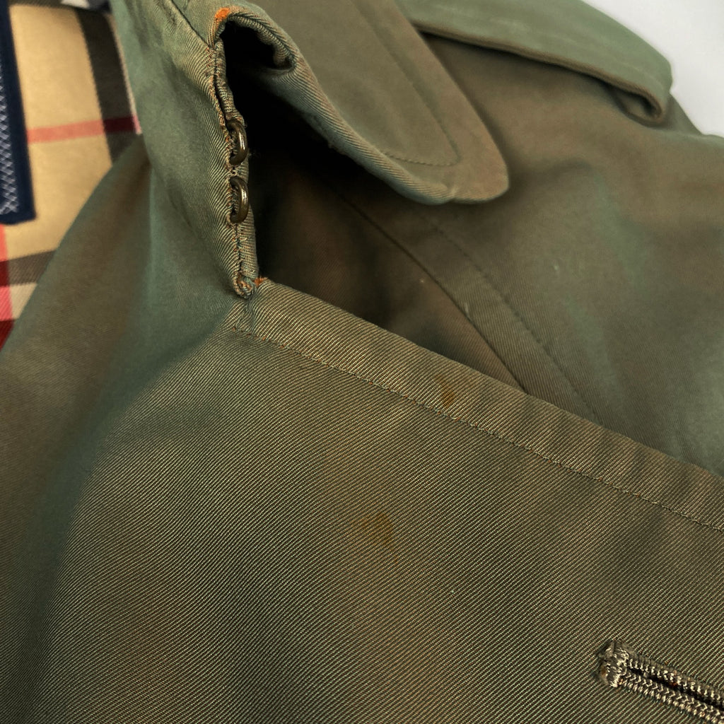 バーバリーズ トレンチコート 裏チェック コート トレンチコート コットン グリーン メンズ 【中古】brapp