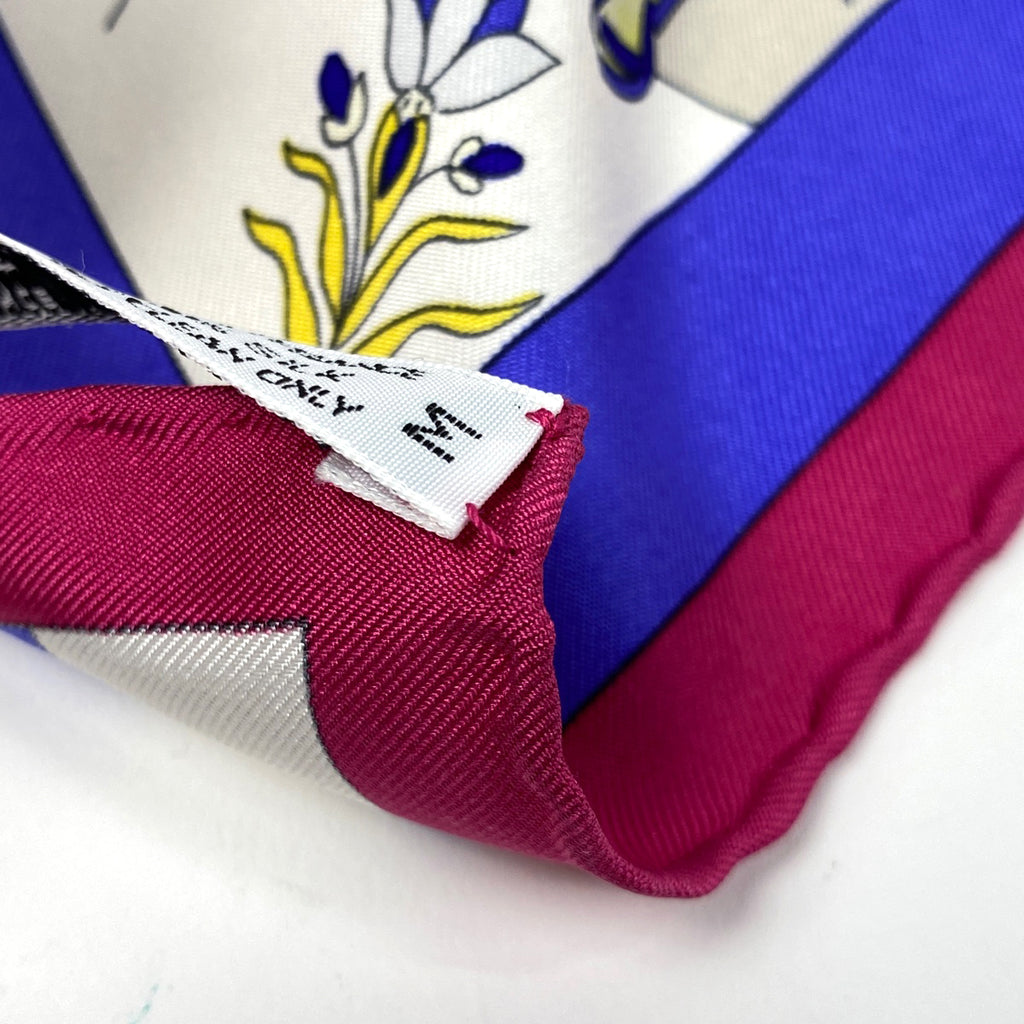 エルメス カレ 90 fantaisies indiennes 眩惑のインド 木 象 孔雀 人物 動物 スカーフ シルク ピンク マルチカラー レディース 【中古】brbag