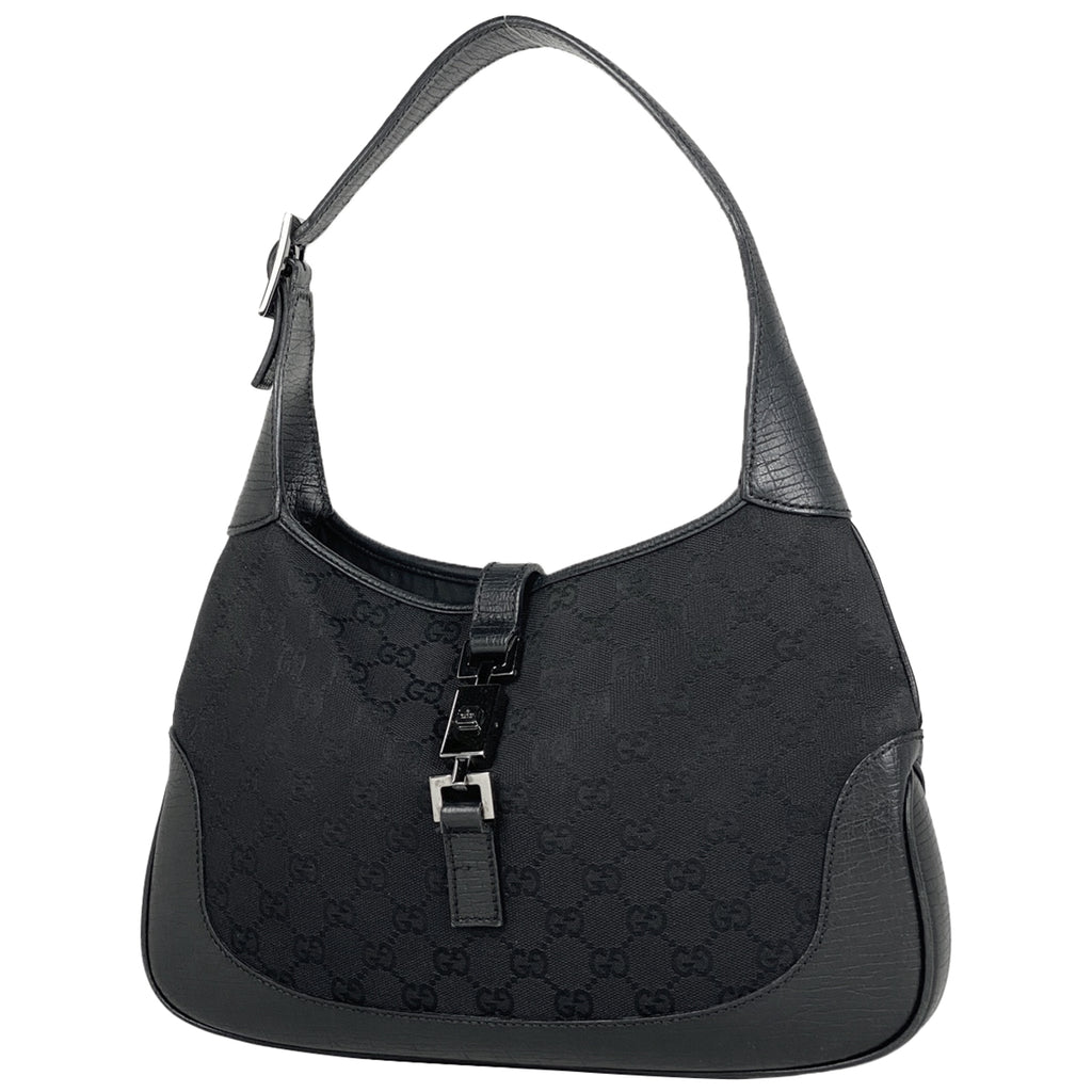 グッチ ジャッキーライン ショルダーバッグ GG柄 ハンドバッグ ワンショルダー ショルダーバッグ GGキャンバス ブラック 00963 レディース 【中古】brbag