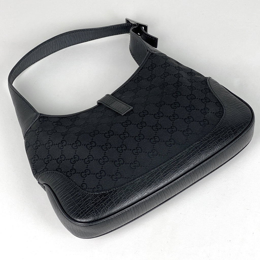 グッチ ジャッキーライン ショルダーバッグ GG柄 ハンドバッグ ワンショルダー ショルダーバッグ GGキャンバス ブラック 00963 レディース 【中古】brbag