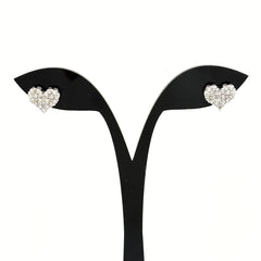 ハートモチーフ ピアス YG イエローゴールド WG ホワイトゴールド メレダイヤ ピアス K18 WG ダイヤモンド レディース ノンブランドジュエリー 【中古】nbjwl