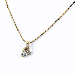 メレダイヤ デザインネックレス YG イエローゴールド ペンダント ネックレス K18 750 ダイヤモンド レディース ノンブランドジュエリー 【中古】nbjwl