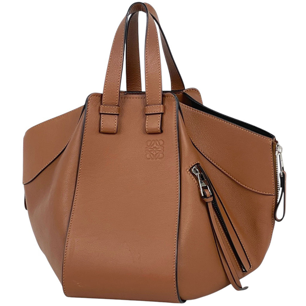 ロエベ ハンモック バッグ スモール アナグラム ハンドバッグ レザー ブラウン レディース 【中古】brbag