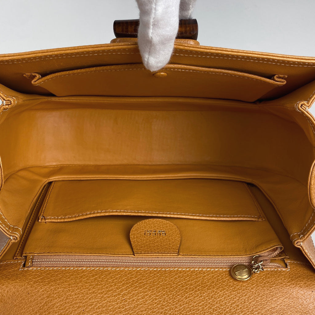 グッチ バンブー ハンドバッグ 2WAY ショルダーバッグ オールドグッチ 00019510633 ハンドバッグ レザー イエロー レディース 【中古】brbag