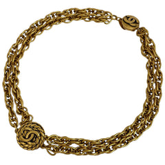 シャネル ココマーク ラウンド チェーン ネックレス CCマーク チョーカー ネックレス GP ゴールド レディース 【中古】bracc