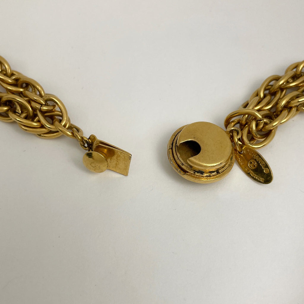 シャネル ココマーク ラウンド チェーン ネックレス CCマーク チョーカー ネックレス GP ゴールド レディース 【中古】bracc