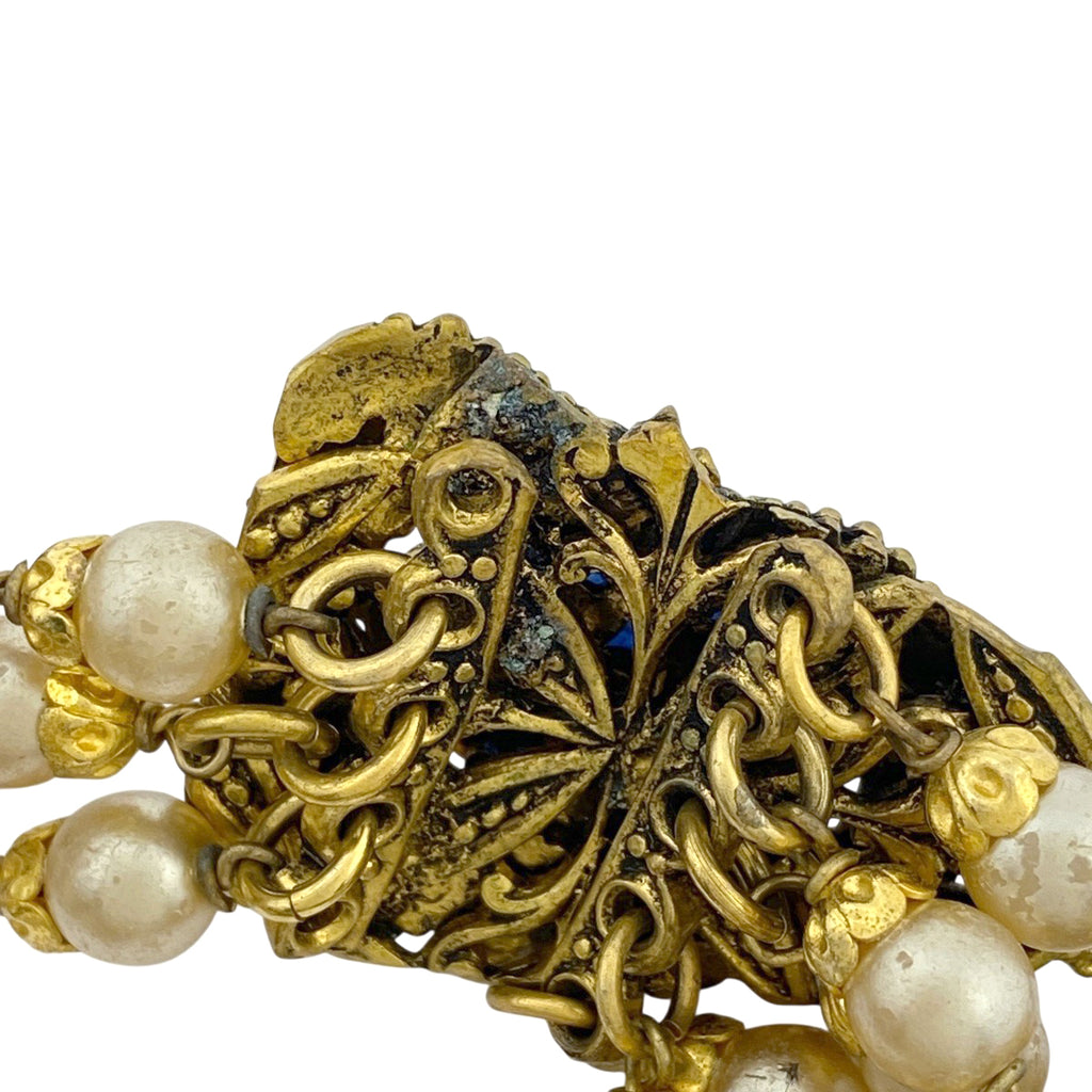 シャネル デザイン ネックレス カラーストーン ネックレス GP フェイクパール レディース 【中古】bracc