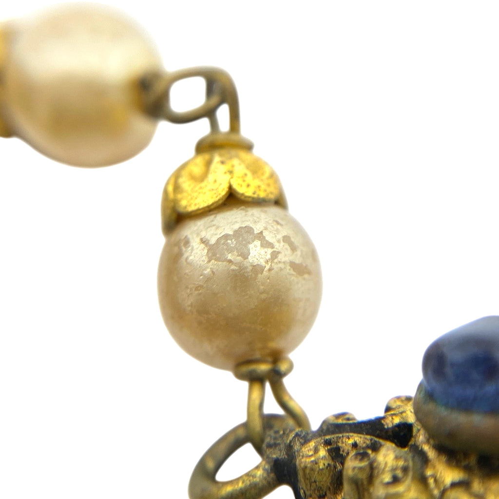 シャネル デザイン ネックレス カラーストーン ネックレス GP フェイクパール レディース 【中古】bracc