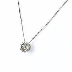 ダイヤモンド デザインネックレス プラチナ ペンダント メレダイヤ ネックレス Pt900 Pt850 ダイヤモンド レディース ノンブランドジュエリー 【中古】nbjwl