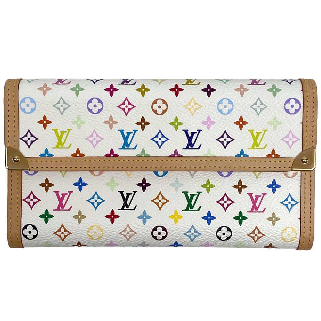 ルイ・ヴィトン ポルトフォイユ インターナショナル 札入れ 小銭入れ 長財布 モノグラムマルチカラー ブロン(ホワイト) M92659 レディース 【中古】brbag