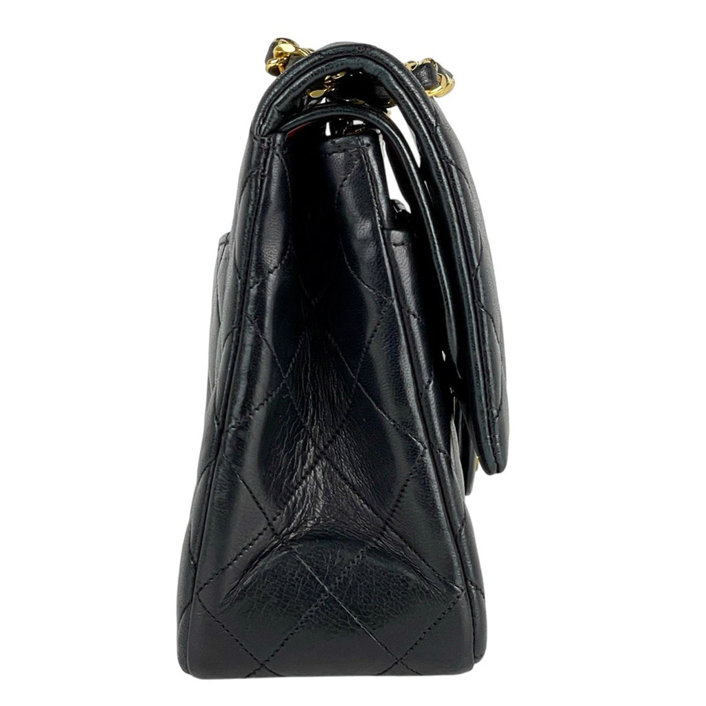 シャネル マトラッセ Wフラップ チェーン ショルダーバッグ ココマーク ショルダーバッグ レザー ブラック A01112 レディース 【中古】brbag