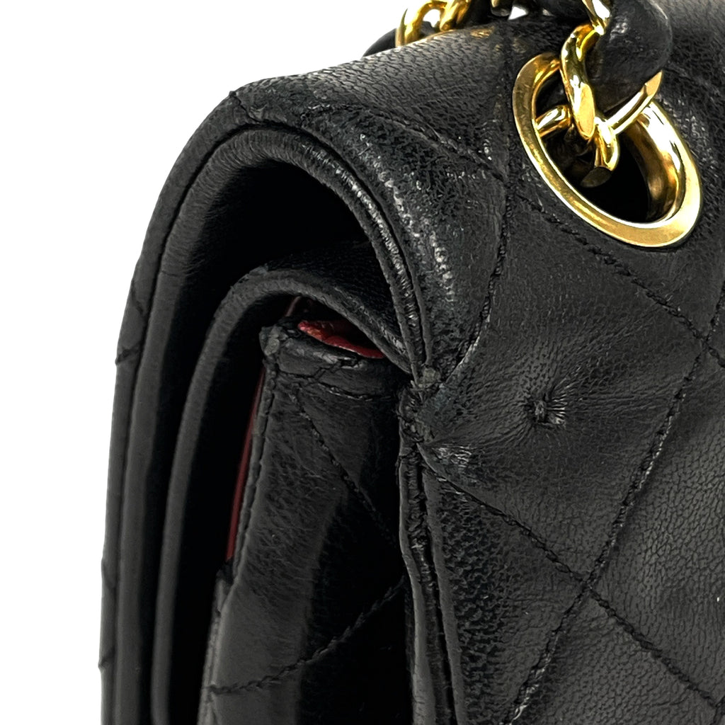 シャネル マトラッセ Wフラップ チェーン ショルダーバッグ ココマーク ショルダーバッグ レザー ブラック A01112 レディース 【中古】brbag