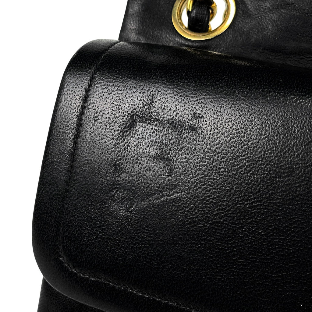 シャネル マトラッセ Wフラップ チェーン ショルダーバッグ ココマーク ショルダーバッグ レザー ブラック A01112 レディース 【中古】brbag