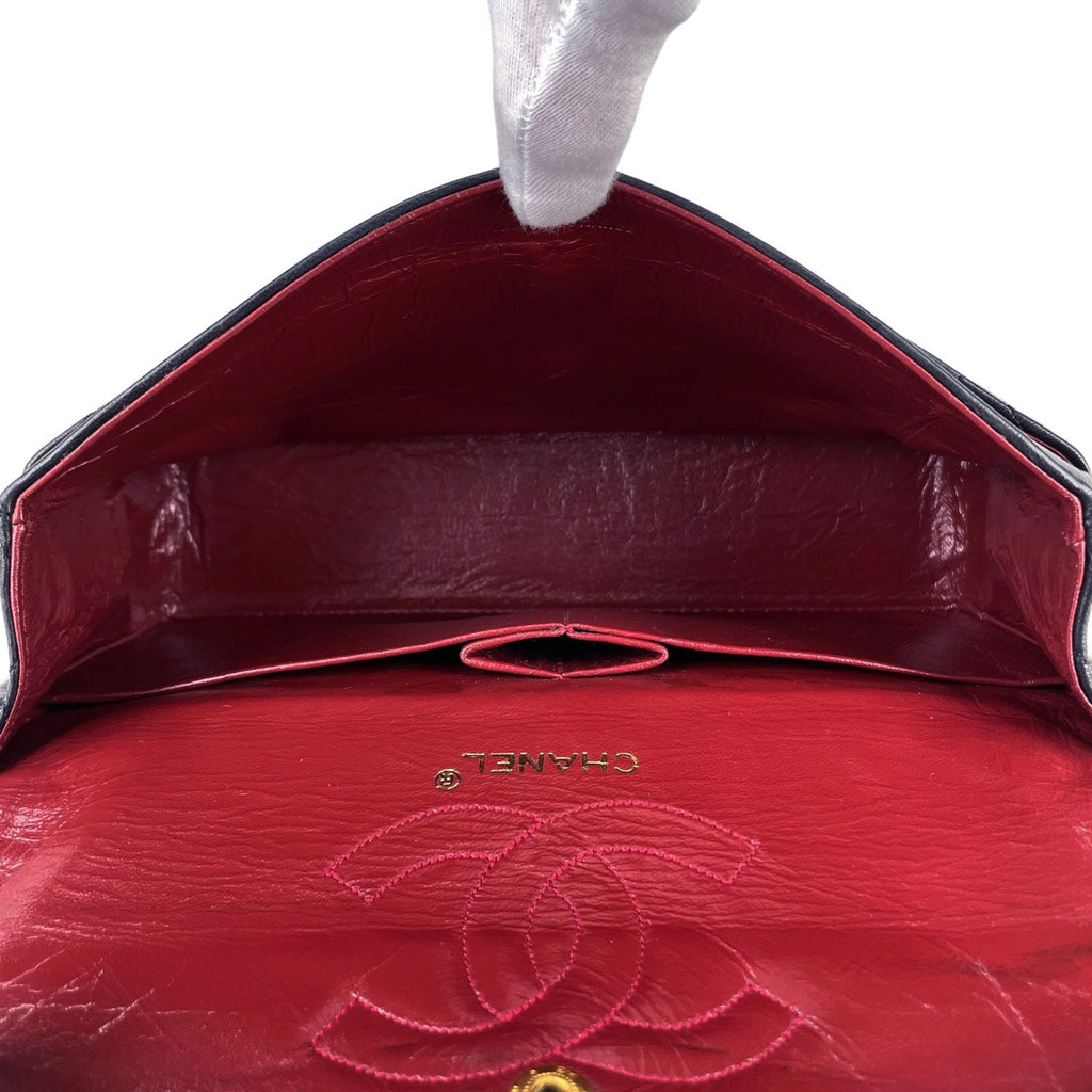 シャネル マトラッセ Wフラップ チェーン ショルダーバッグ ココマーク ショルダーバッグ レザー ブラック A01112 レディース 【中古】brbag