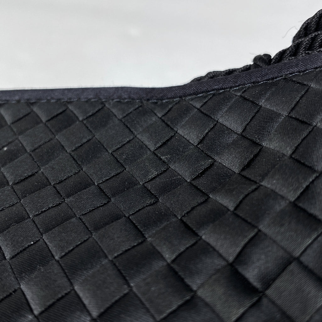 ボッテガヴェネタ イントレチャート ショルダーバッグ 斜め掛け ショルダーバッグ サテン ブラック レディース 【中古】brbag