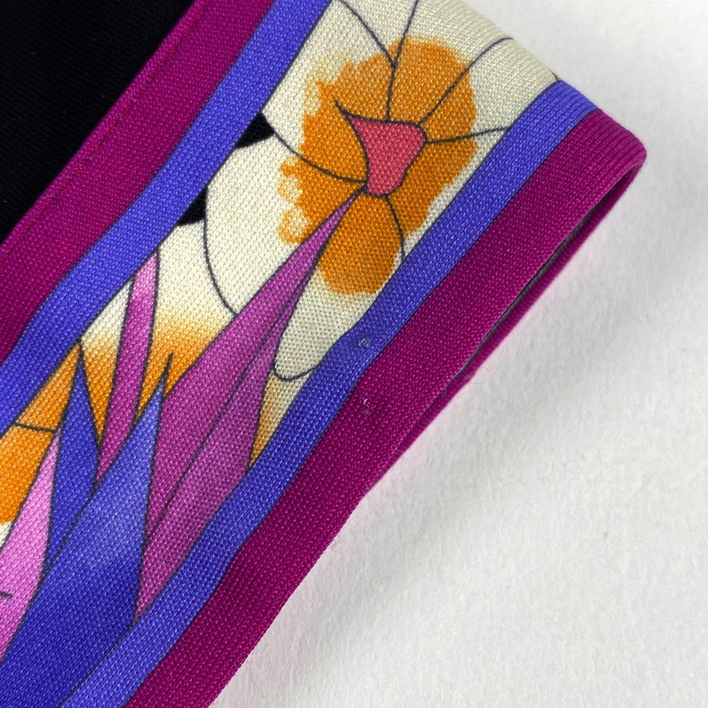 レオナール デザイン ロング カーディガン ボタンレス 花柄 トップス カーディガン レーヨン ポリエステル ブラック レディース 【中古】brapp