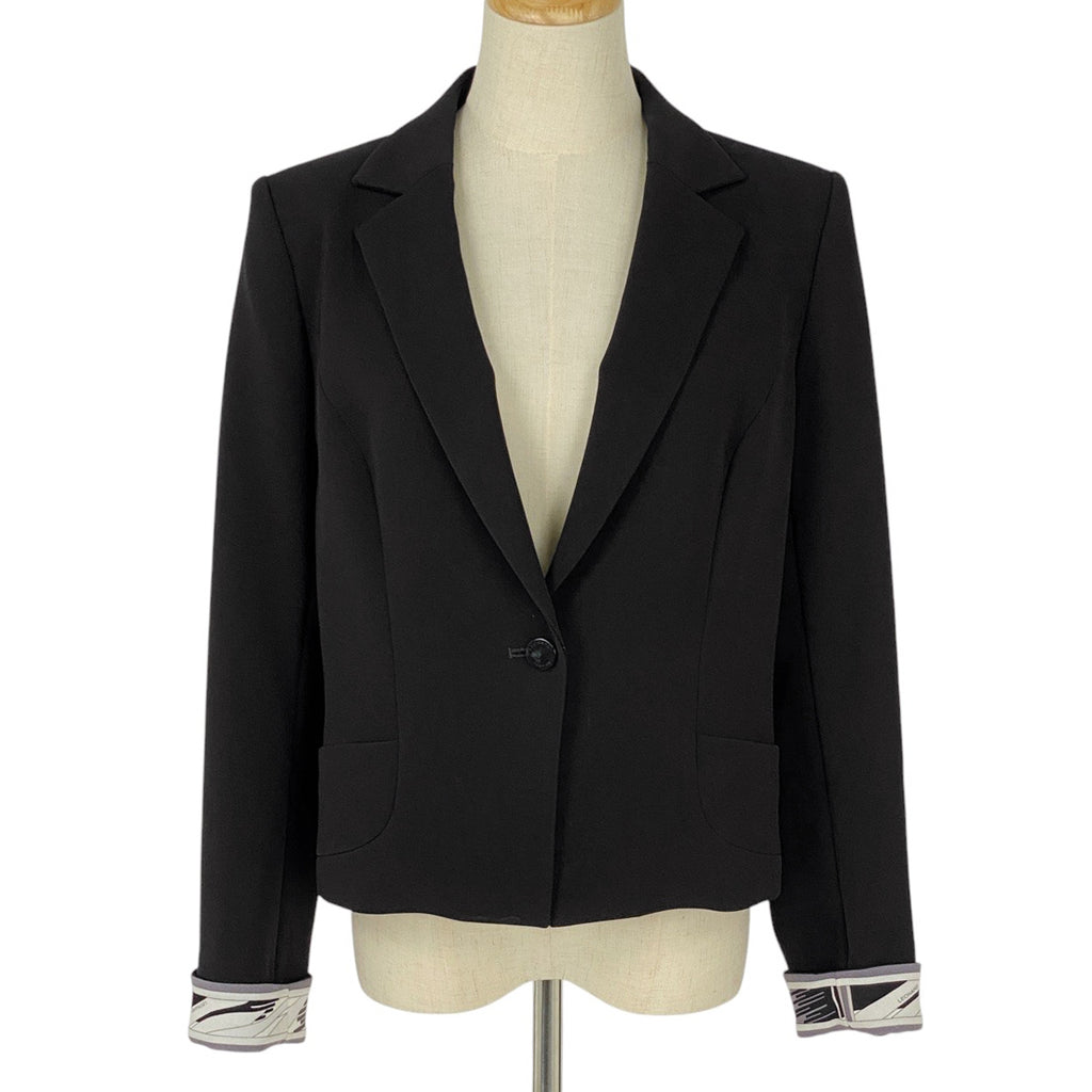 レオナール ロゴボタン テーラードジャケット ブレザー アウター テーラードジャケット ブラック レディース 【中古】brapp