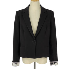 レオナール ロゴボタン テーラードジャケット ブレザー アウター テーラードジャケット ブラック レディース 【中古】brapp