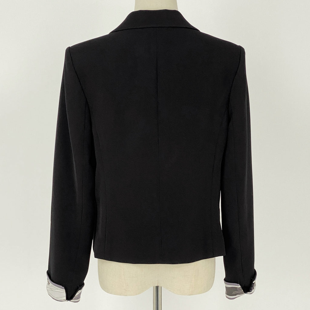 レオナール ロゴボタン テーラードジャケット ブレザー アウター テーラードジャケット ブラック レディース 【中古】brapp