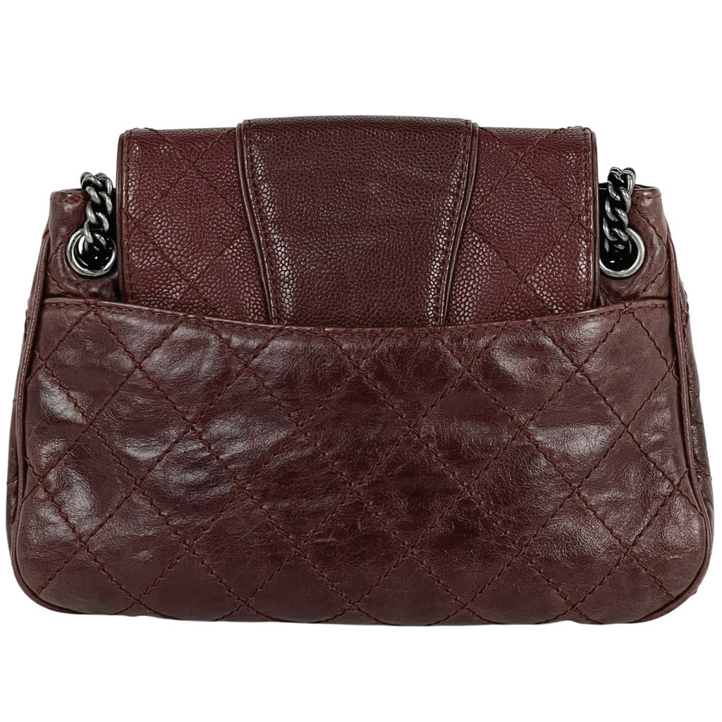 シャネル ココマーク チェーン ショルダーバッグ 斜め掛け ワイルドステッチ ショルダーバッグ レザー ボルドー レディース 【中古】brbag
