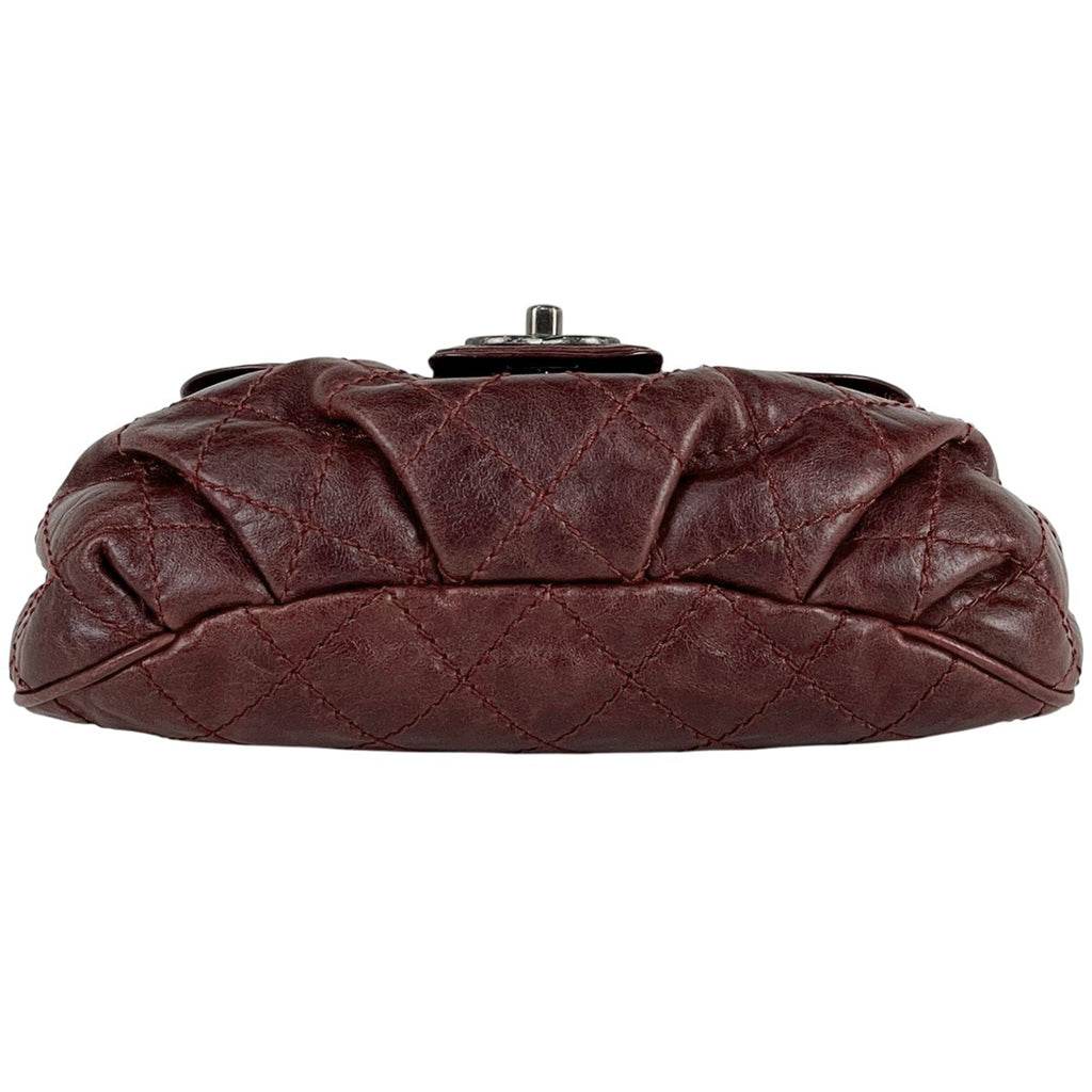 シャネル ココマーク チェーン ショルダーバッグ 斜め掛け ワイルドステッチ ショルダーバッグ レザー ボルドー レディース 【中古】brbag