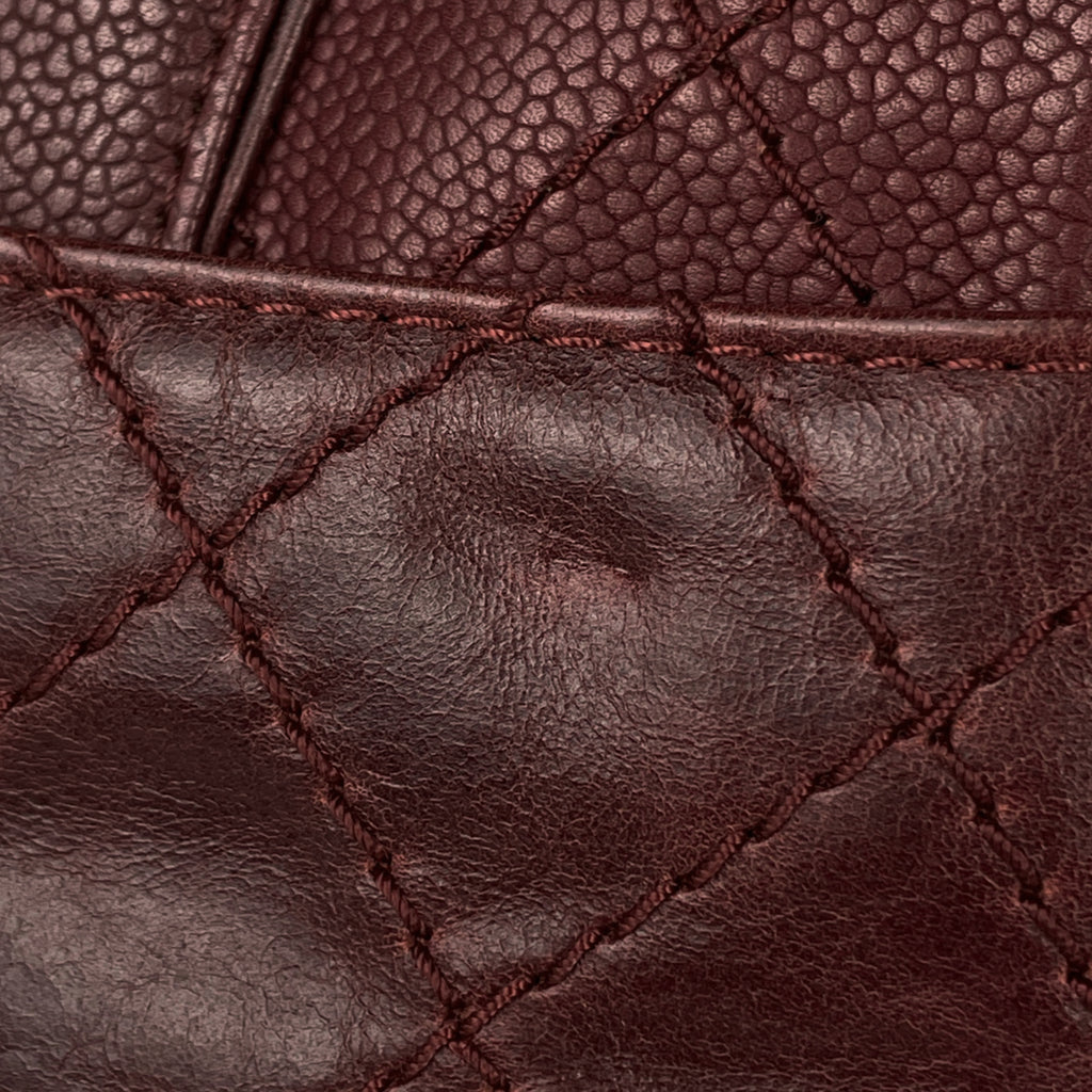 シャネル ココマーク チェーン ショルダーバッグ 斜め掛け ワイルドステッチ ショルダーバッグ レザー ボルドー レディース 【中古】brbag