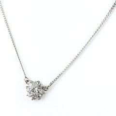 フラワーモチーフ デザインネックレス プラチナ ペンダント メレダイヤ 花 ネックレス Pt850 ダイヤモンド レディース ノンブランドジュエリー 【中古】nbjwl