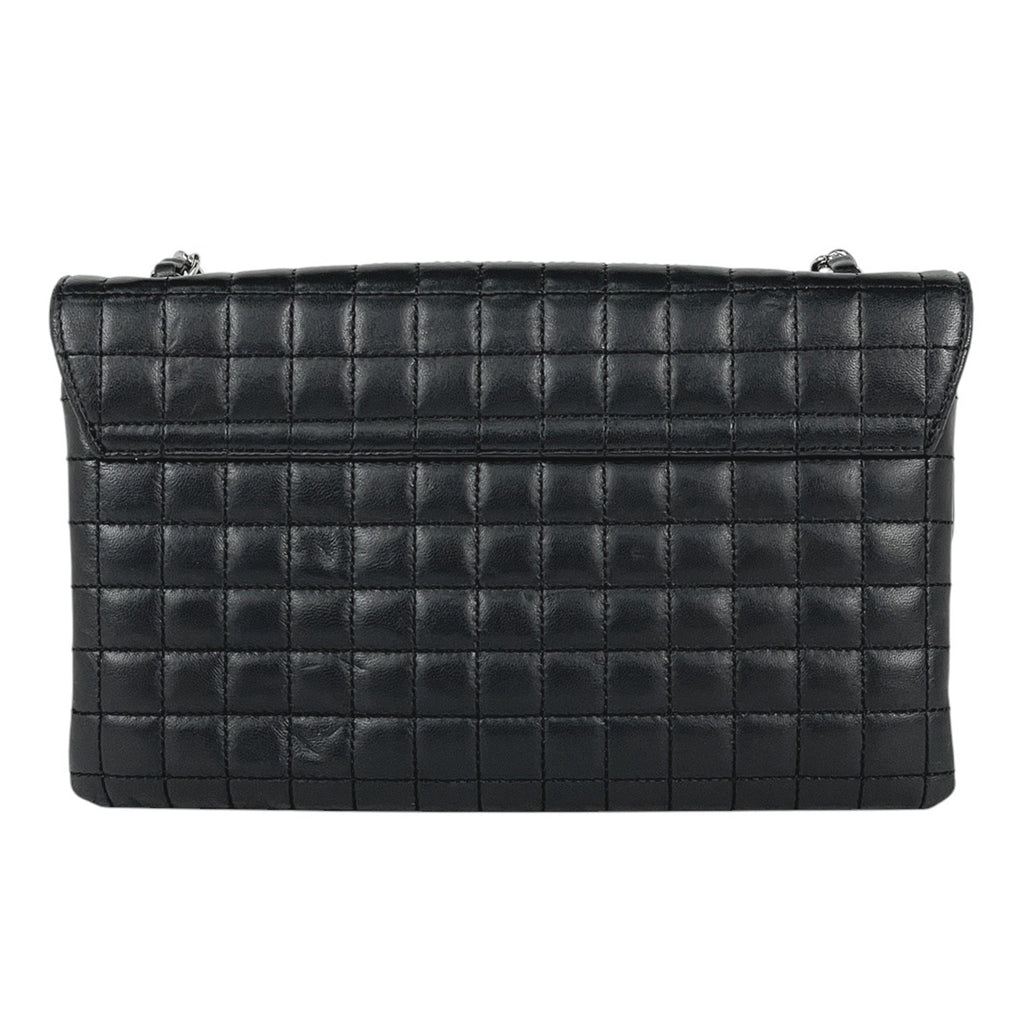 シャネル チョコバー チェーン ショルダーバッグ No.5 カメリア ココマーク ショルダーバッグ レザー ブラック レディース 【中古】brbag