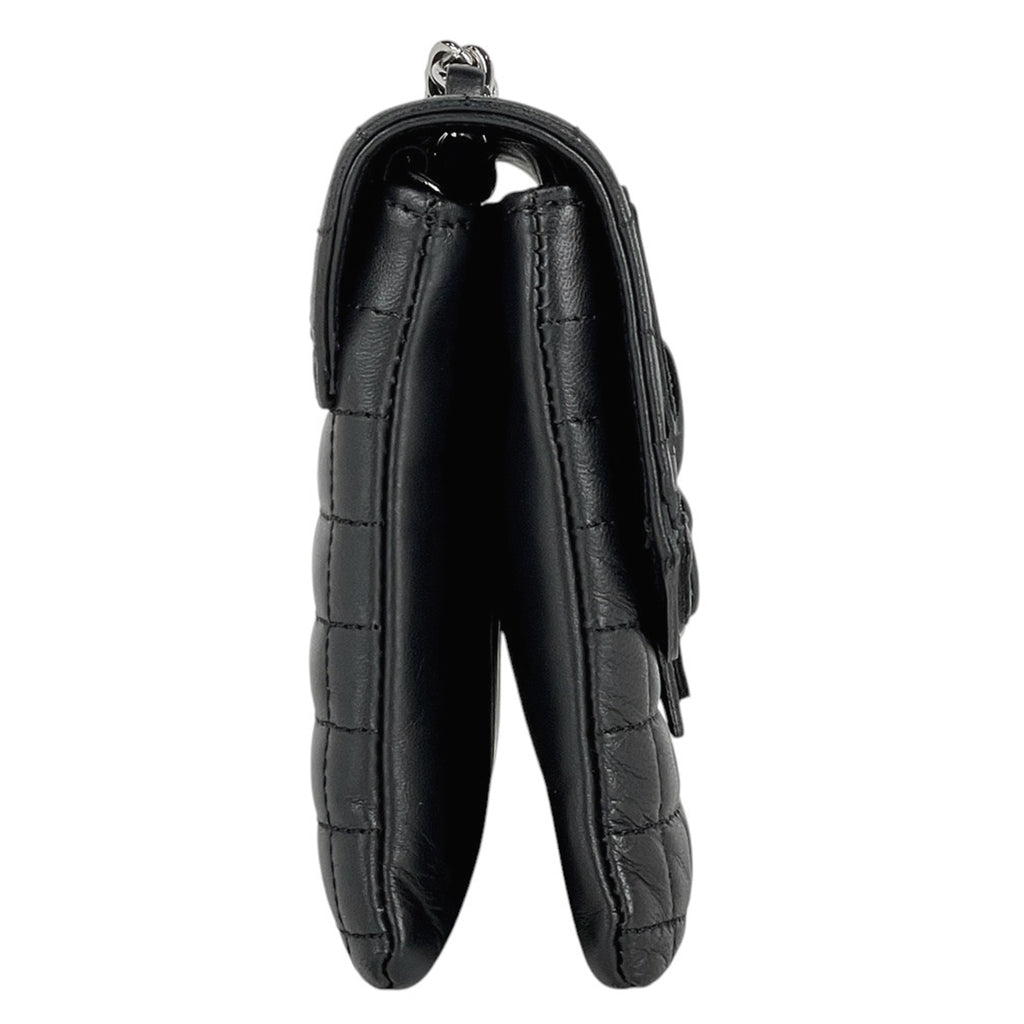 シャネル チョコバー チェーン ショルダーバッグ No.5 カメリア ココマーク ショルダーバッグ レザー ブラック レディース 【中古】brbag