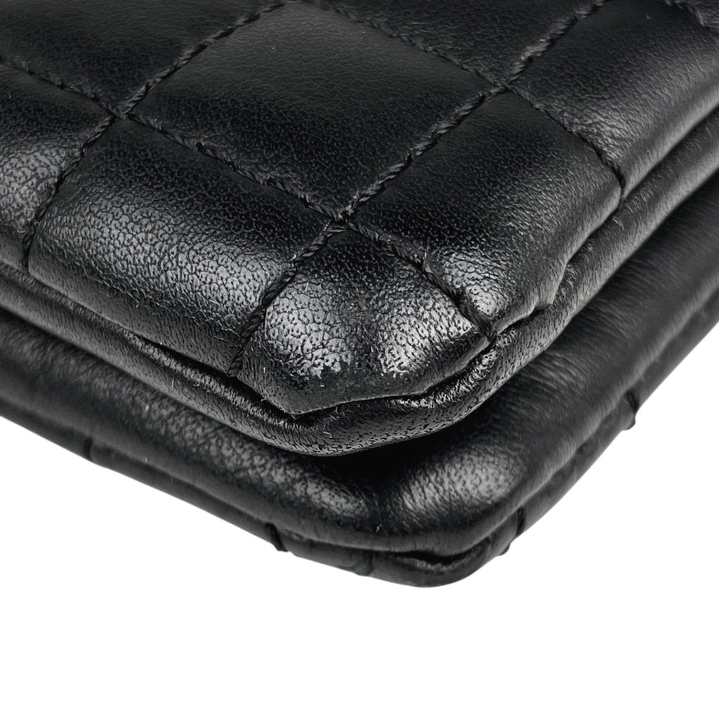 シャネル チョコバー チェーン ショルダーバッグ No.5 カメリア ココマーク ショルダーバッグ レザー ブラック レディース 【中古】brbag