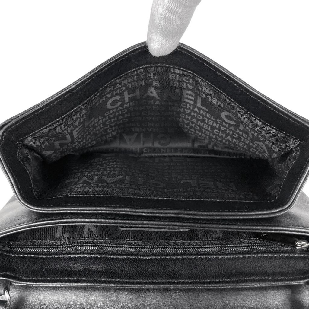 シャネル チョコバー チェーン ショルダーバッグ No.5 カメリア ココマーク ショルダーバッグ レザー ブラック レディース 【中古】brbag