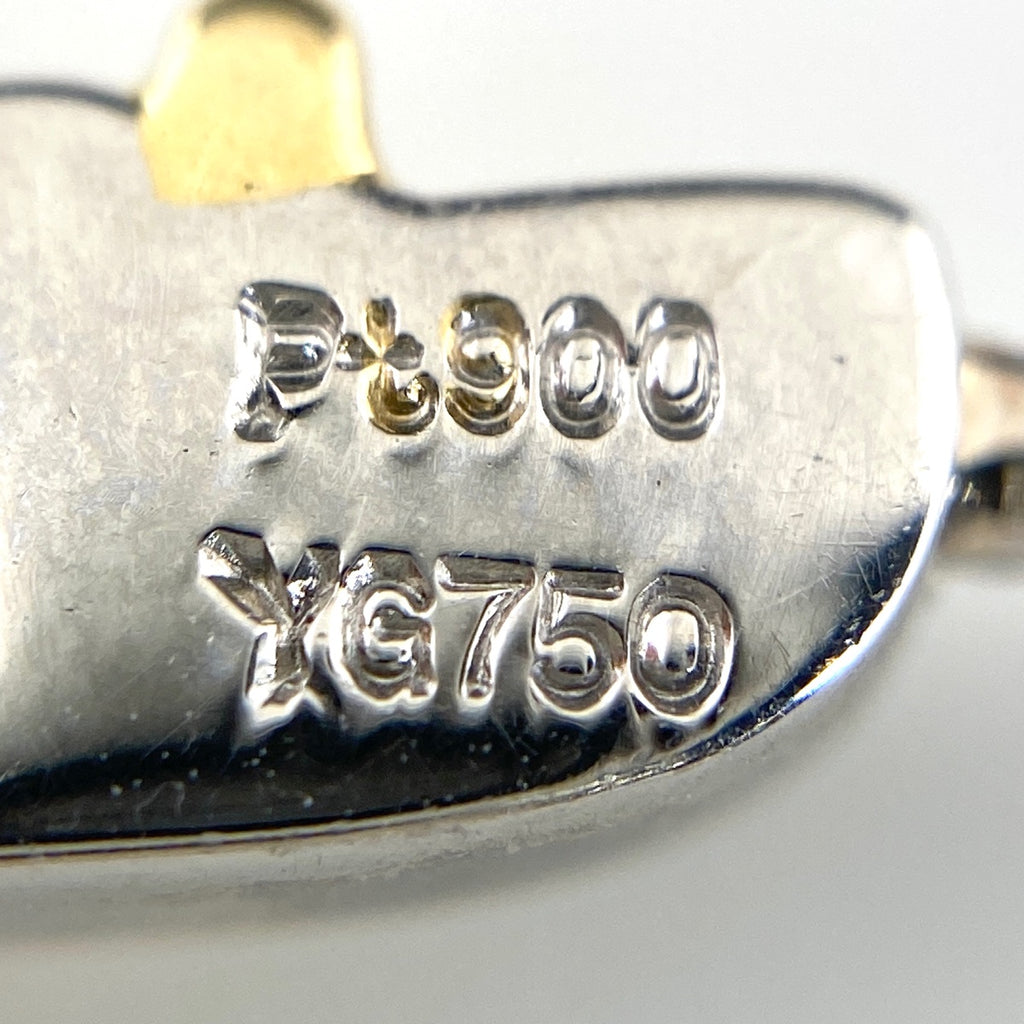 ジュネ メレダイヤ デザインネックレス プラチナ YG イエローゴールド ペンダント ダイヤモンド ネックレス Pt900 750 YG レディース 【中古】brjwl