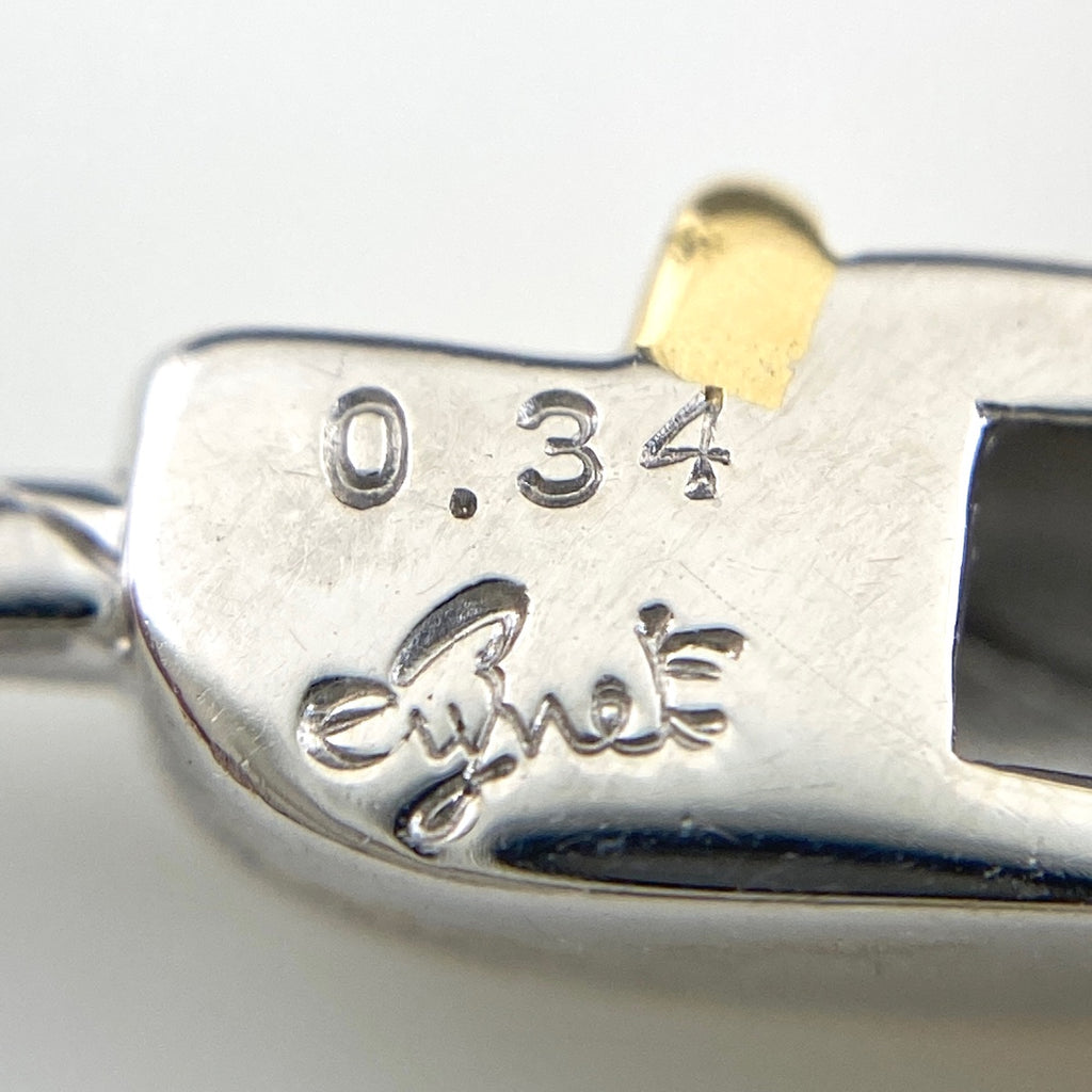 ジュネ メレダイヤ デザインネックレス プラチナ YG イエローゴールド ペンダント ダイヤモンド ネックレス Pt900 750 YG レディース 【中古】brjwl