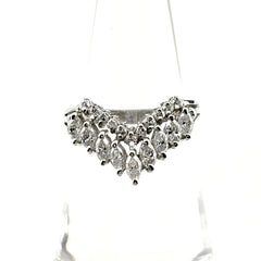 メレダイヤ デザインリング プラチナ 指輪 リング 11.5号 Pt850 ダイヤモンド レディース ノンブランドジュエリー 【中古】nbjwl