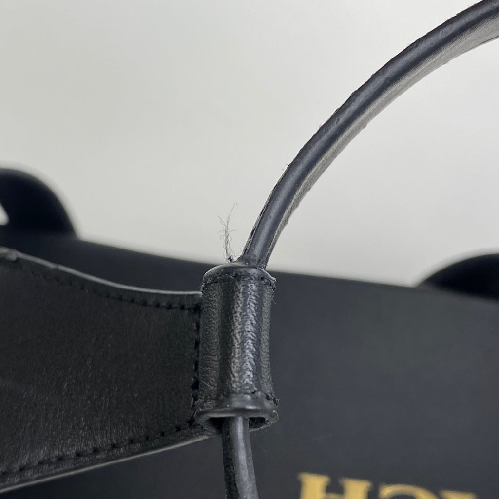 コーチ ロゴ サンダル アンクルストラップ 靴 サンダル レザー ブラック レディース 【中古】brapp