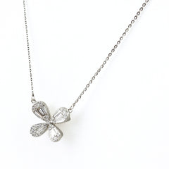 メレダイヤ デザインネックレス WG ホワイトゴールド ペンダント ネックレス K18 WG ダイヤモンド レディース ノンブランドジュエリー 【中古】nbjwl