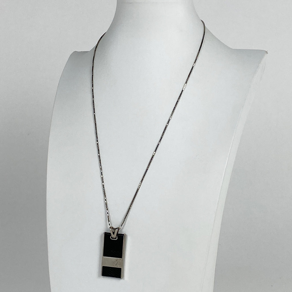 ルイ・ヴィトン パンダンティフ ソーホー ネックレス ペンダント ネックレス メタル ダミエグラフィット シルバー ブラック レディース 【中古】bracc