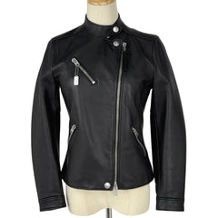 コーチ ライダースジャケット ロゴボタン レザージャケット アウター ライダースジャケット ブラック レディース 【中古】brapp