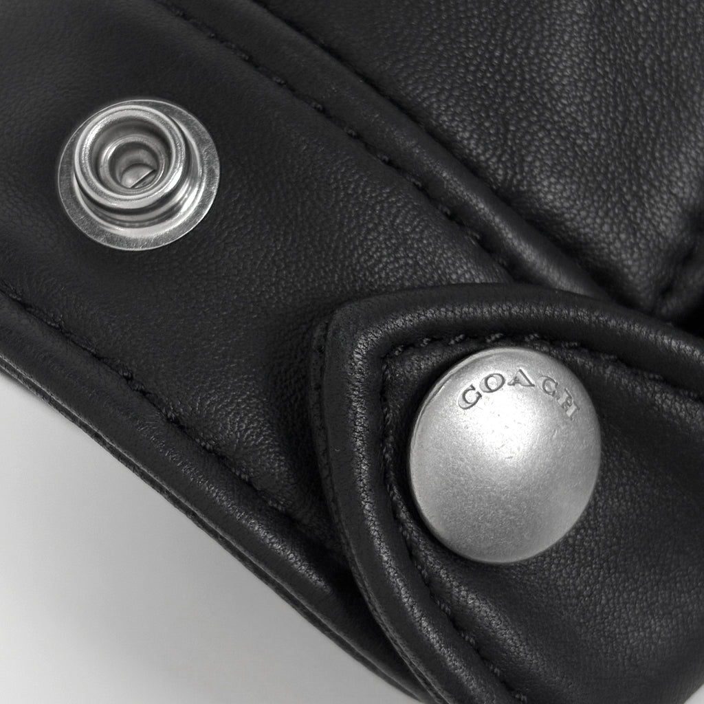 コーチ ライダースジャケット ロゴボタン レザージャケット アウター ライダースジャケット ブラック レディース 【中古】brapp