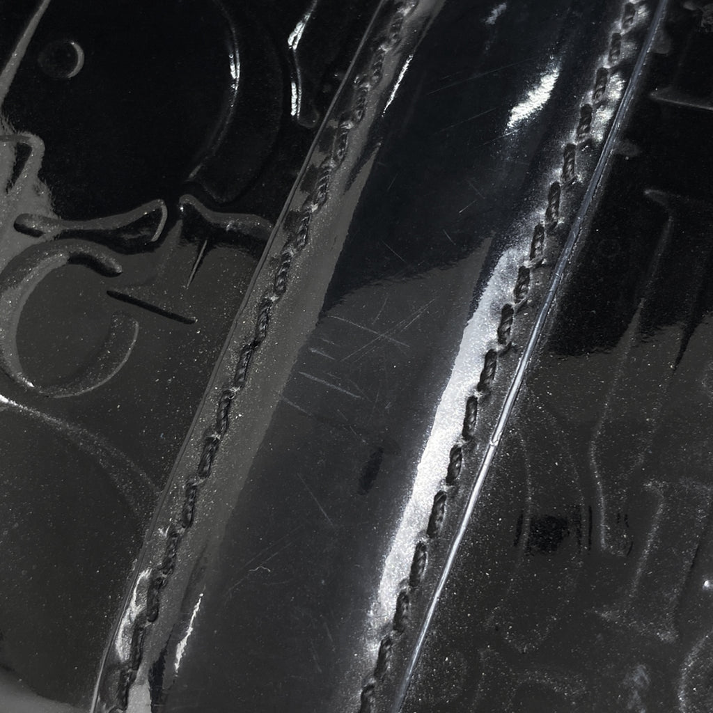 クリスチャンディオール トロッター柄 ハンドバッグ ミニボストン エナメル ハンドバッグ パテントレザー ブラック レディース 【中古】brbag