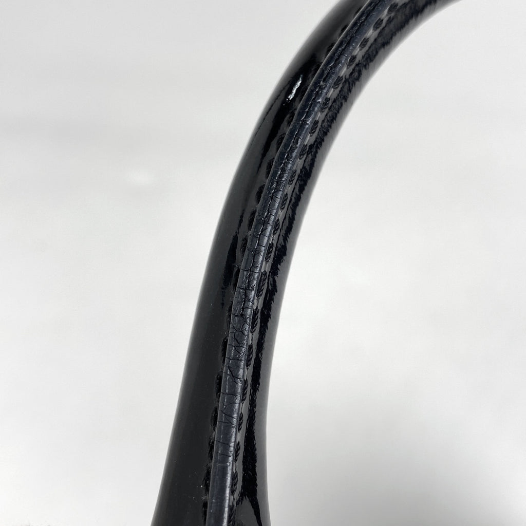 クリスチャンディオール トロッター柄 ハンドバッグ ミニボストン エナメル ハンドバッグ パテントレザー ブラック レディース 【中古】brbag