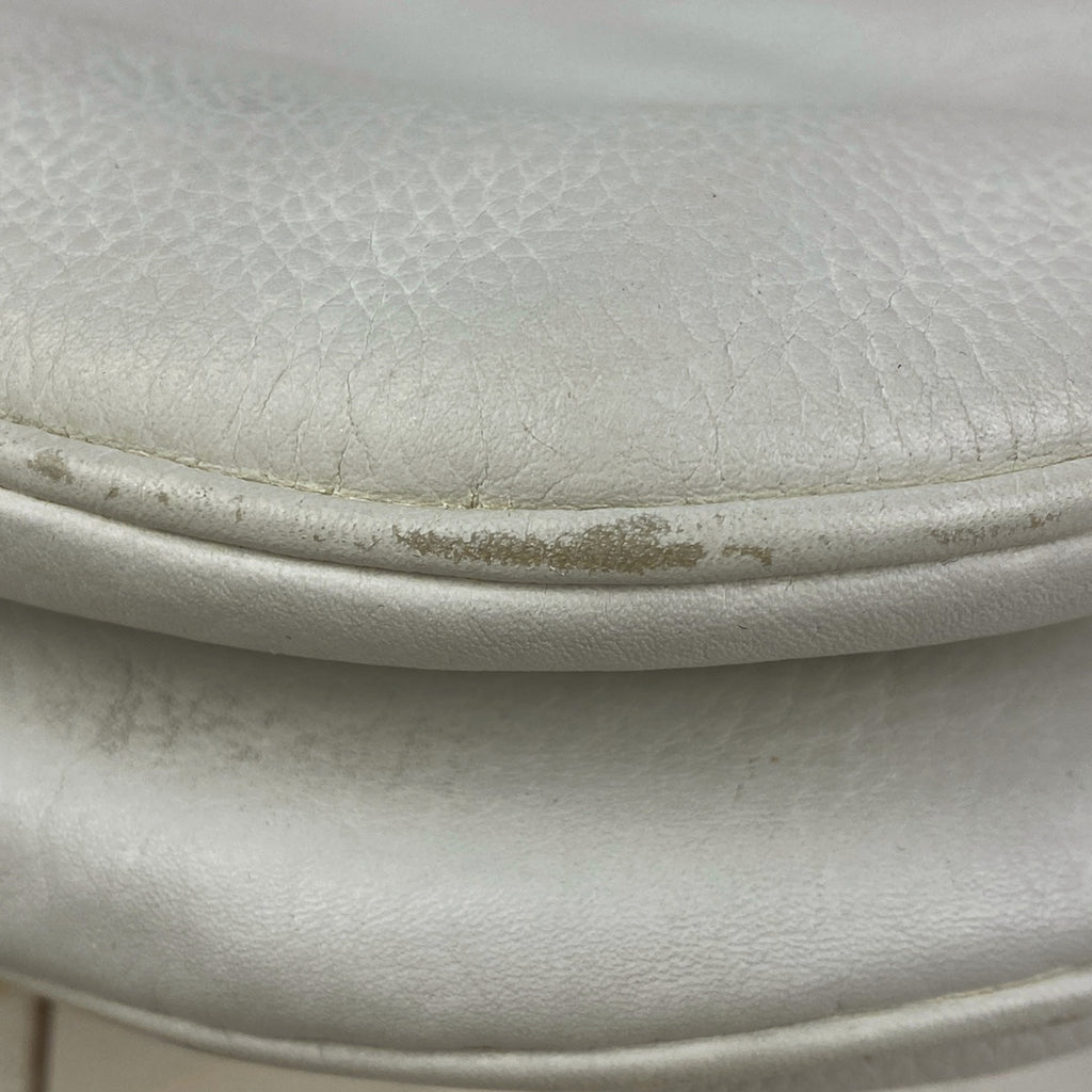 クリスチャンディオール サドルバッグ ロゴ 肩掛け ハンドバッグ ショルダーバッグ レザー ホワイト レディース 【中古】brbag