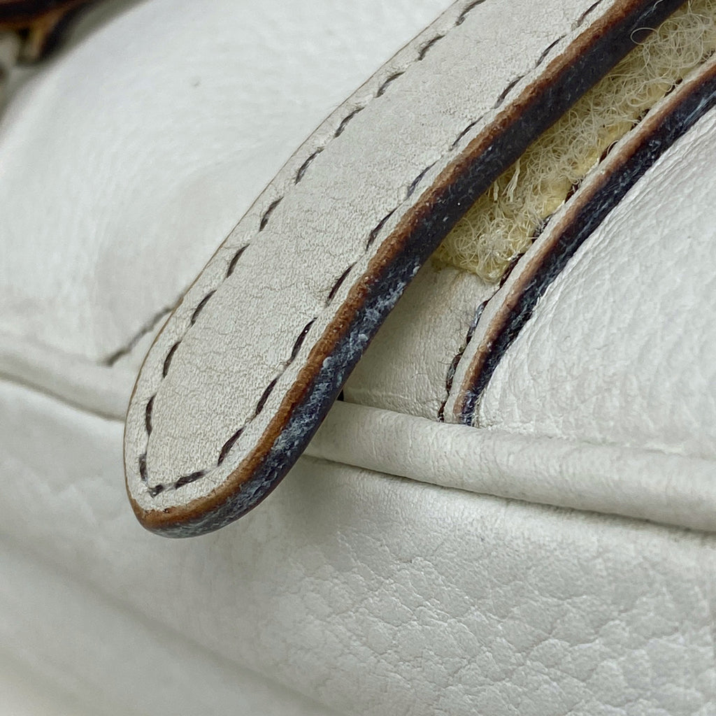 クリスチャンディオール サドルバッグ ロゴ 肩掛け ハンドバッグ ショルダーバッグ レザー ホワイト レディース 【中古】brbag