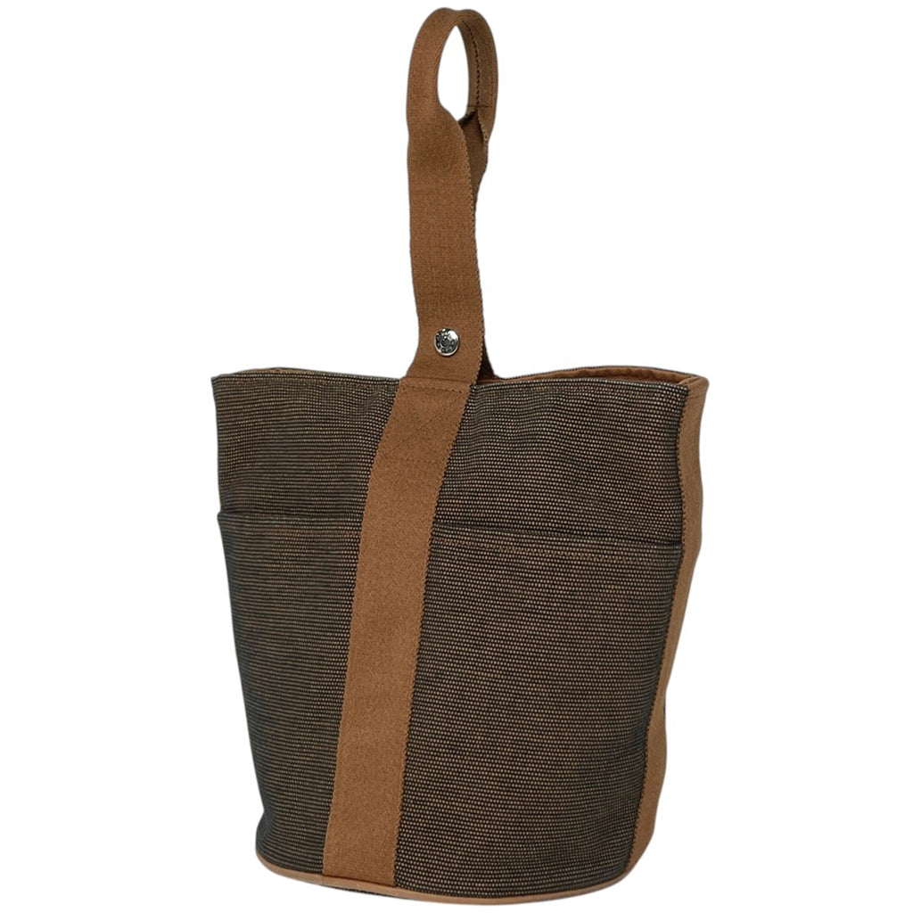 エルメス サクソー MM バケツ型 ハンドバッグ トワルアッシュ ブラウン レディース 【中古】brbag