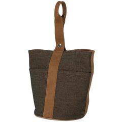 エルメス サクソー MM バケツ型 ハンドバッグ トワルアッシュ ブラウン レディース 【中古】brbag