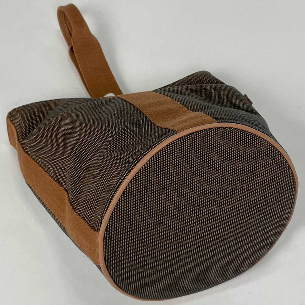 エルメス サクソー MM バケツ型 ハンドバッグ トワルアッシュ ブラウン レディース 【中古】brbag