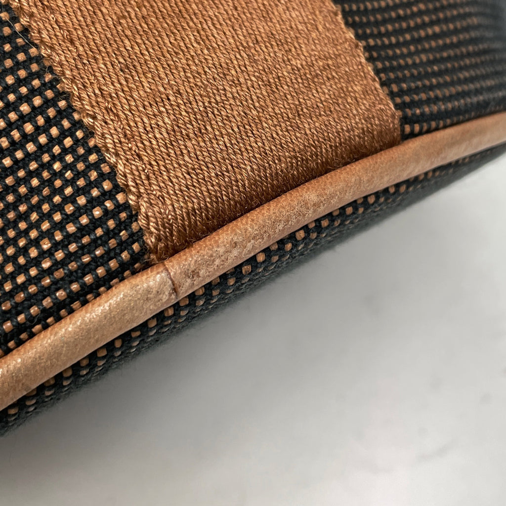 エルメス サクソー MM バケツ型 ハンドバッグ トワルアッシュ ブラウン レディース 【中古】brbag