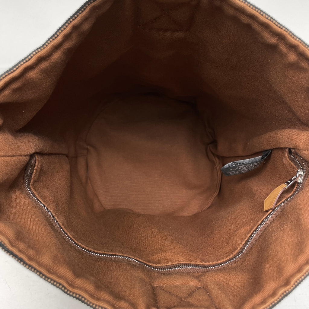 エルメス サクソー MM バケツ型 ハンドバッグ トワルアッシュ ブラウン レディース 【中古】brbag