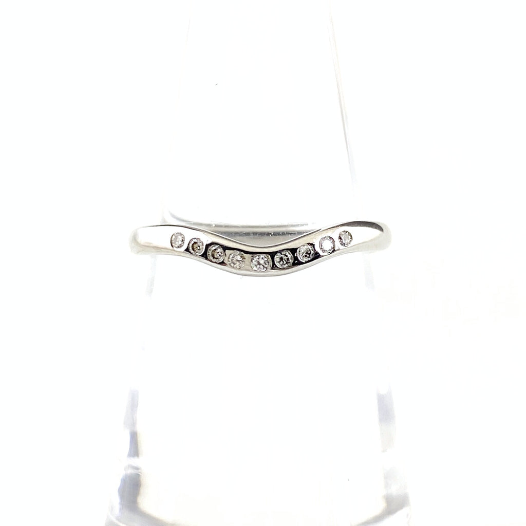 ティファニー カーブバンドリング プラチナ メレダイヤ 指輪 リング 9号 Pt950 ダイヤモンド レディース 【中古】brjwl