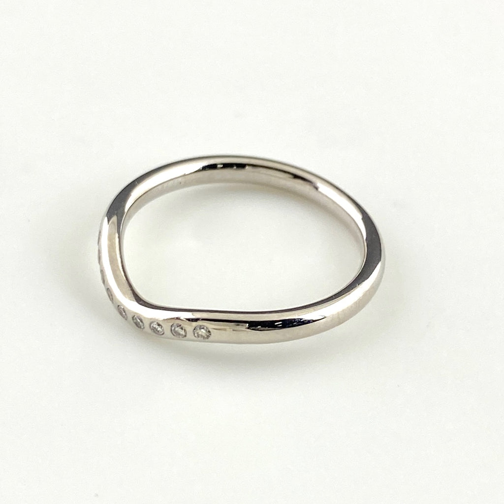 ティファニー カーブバンドリング プラチナ メレダイヤ 指輪 リング 9号 Pt950 ダイヤモンド レディース 【中古】brjwl